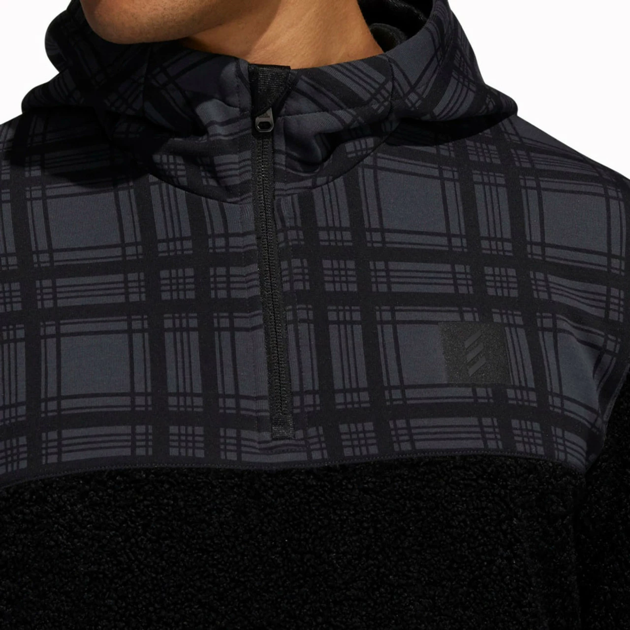 ADIDAS AdiCross Sherpa Plaid 1/4 Zip Sweater - Image 3
