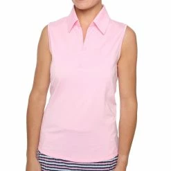 BELYN KEY Women's Mesh Panel Sleeveless Polo