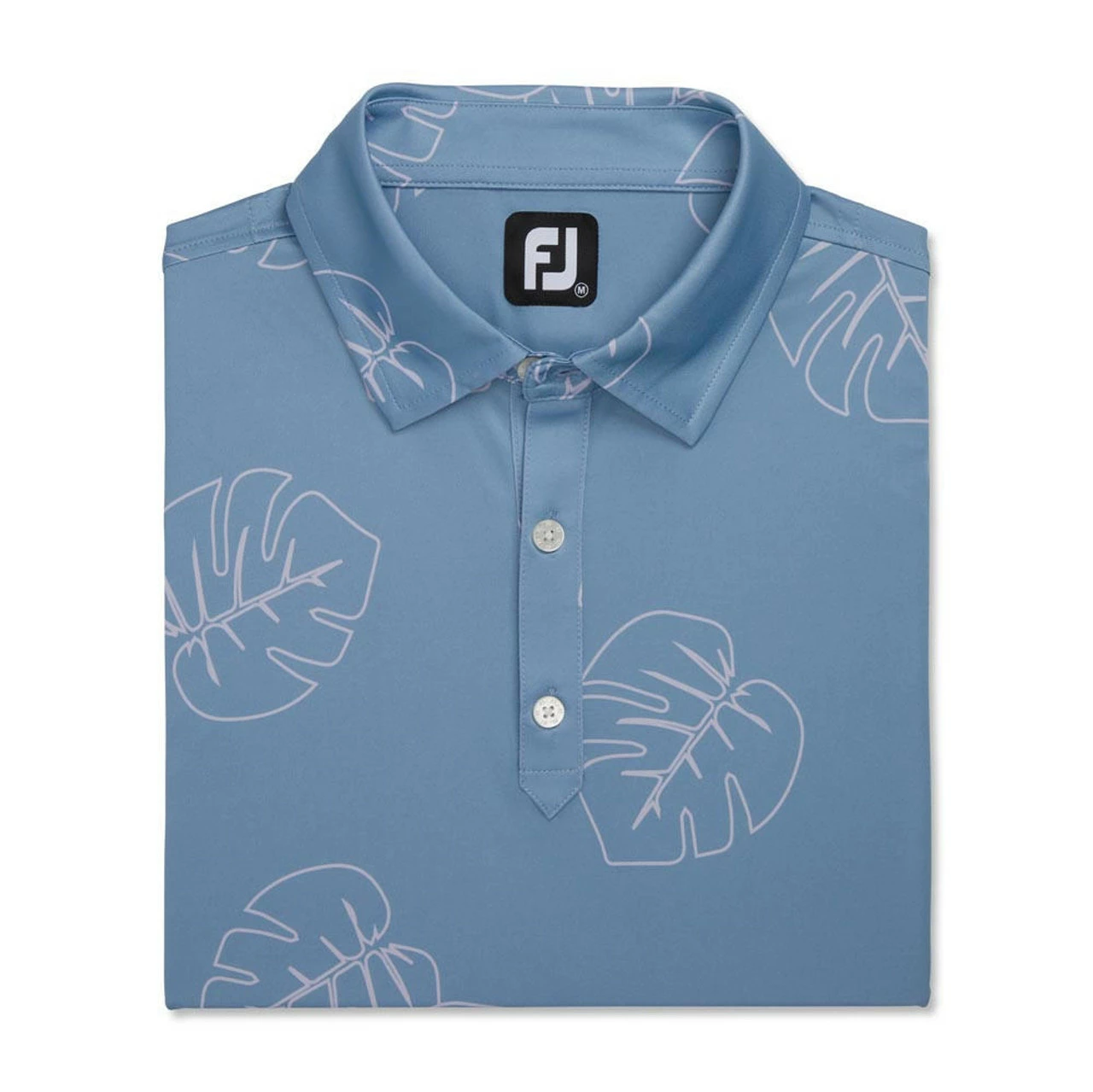 FootJoy Jungle Leaf Print Lisle Self Collar Polo - Image 8