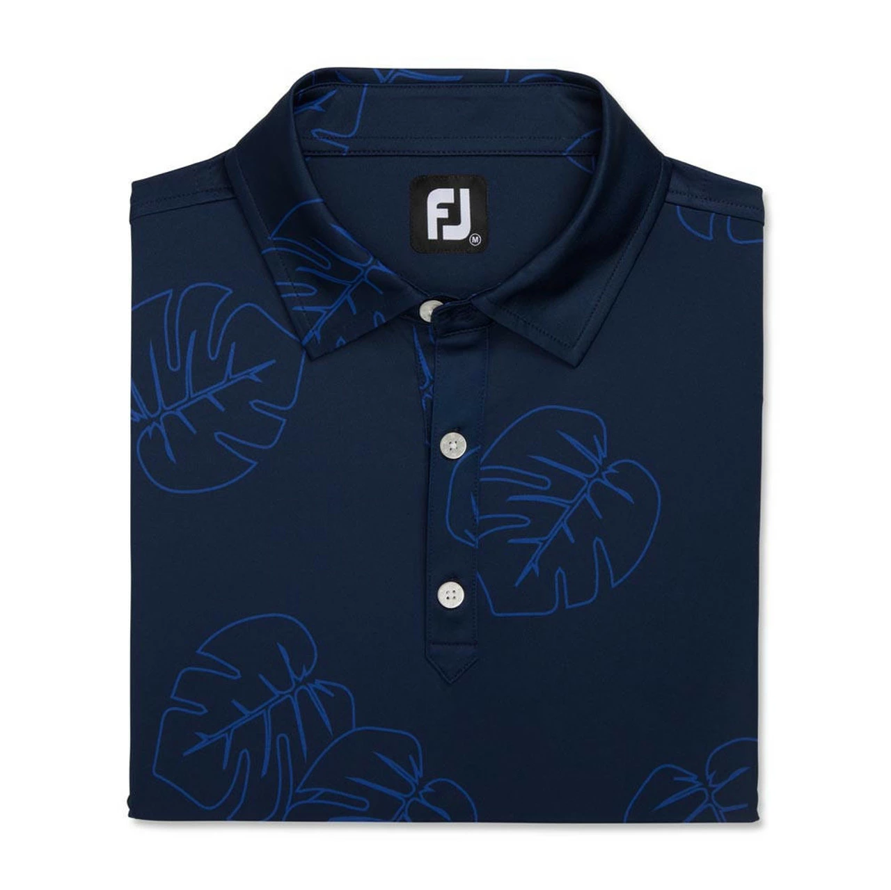 FootJoy Jungle Leaf Print Lisle Self Collar Polo - Image 12