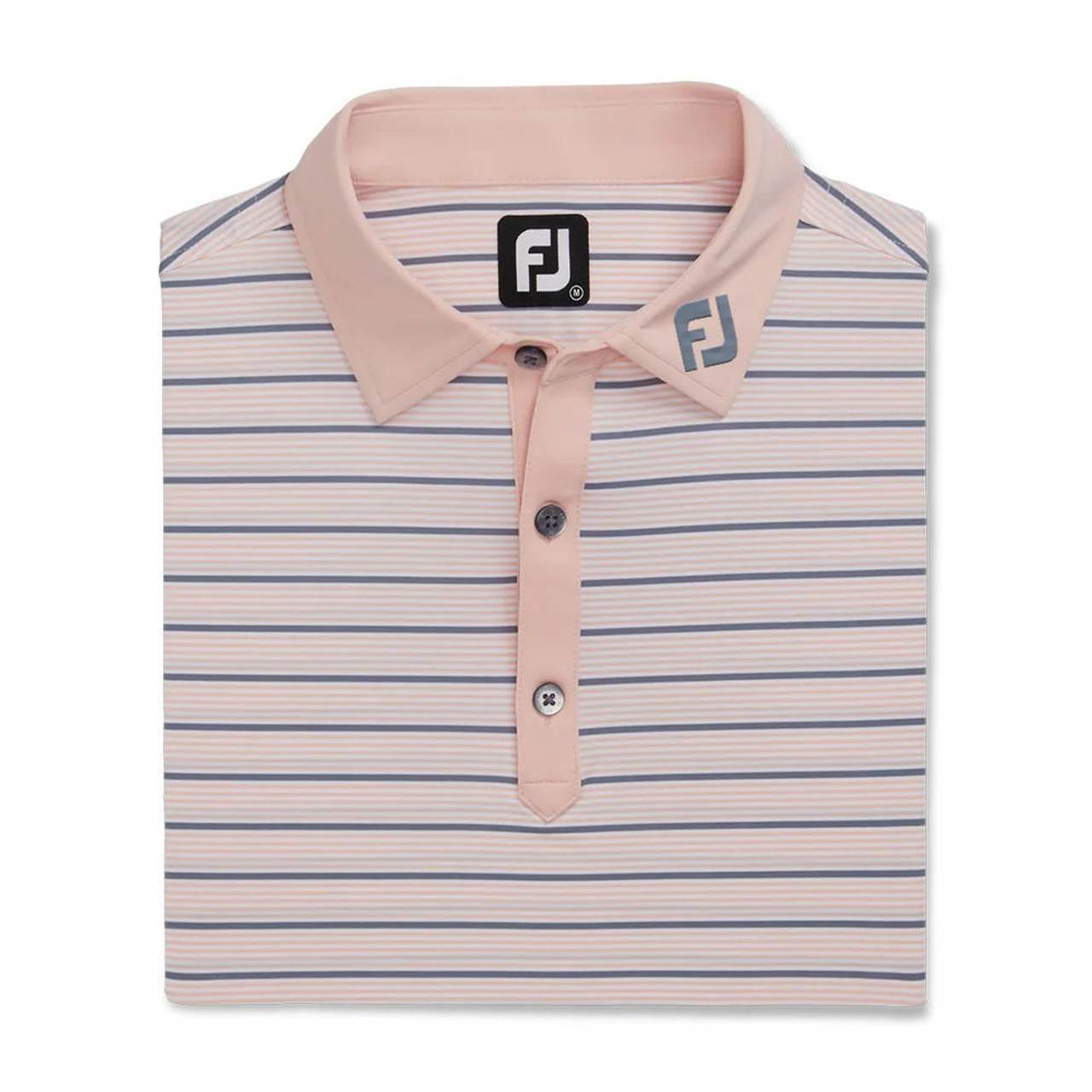 FootJoy Lisle Accented Stripe Self Collar Polo - FJ Logo - Image 2