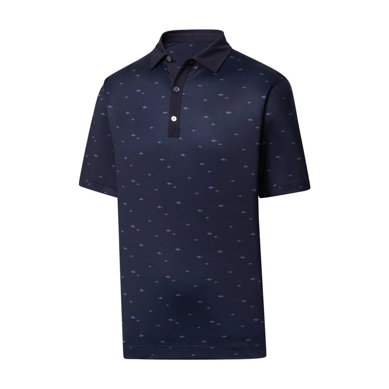 FootJoy Lisle School Of Fish Print Self Collar Polo - Image 2