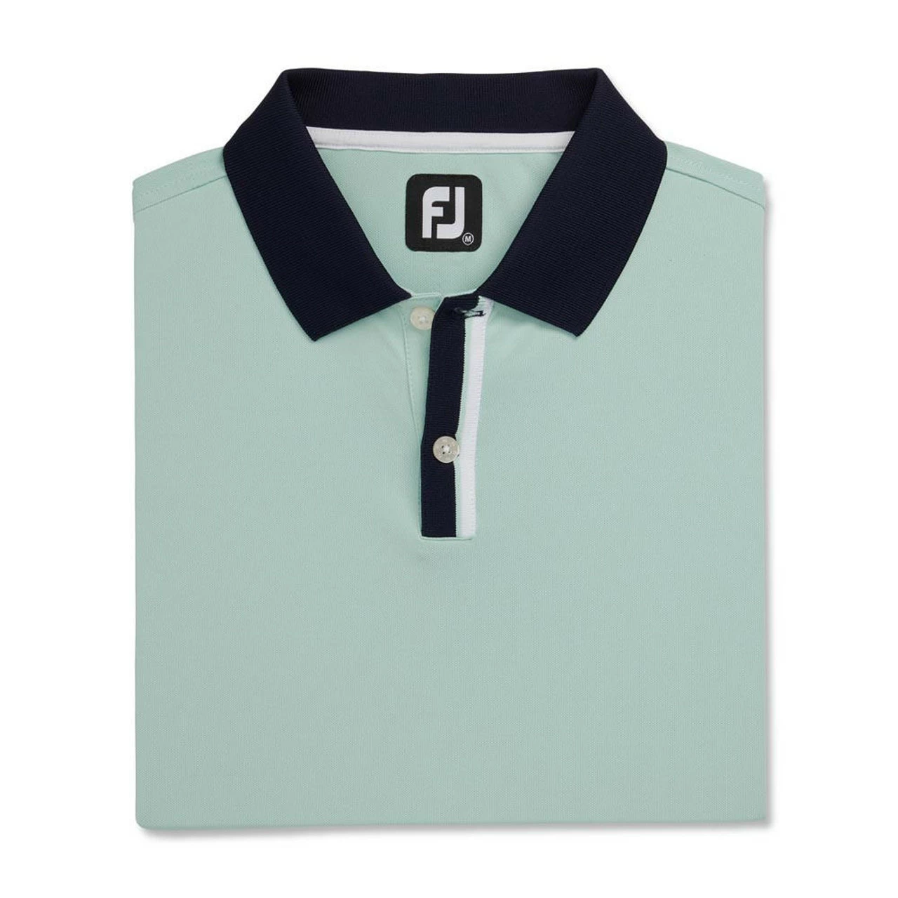 FootJoy Solid Stretch Pique With Stripe Placket Knit Collar Polo - Image 4