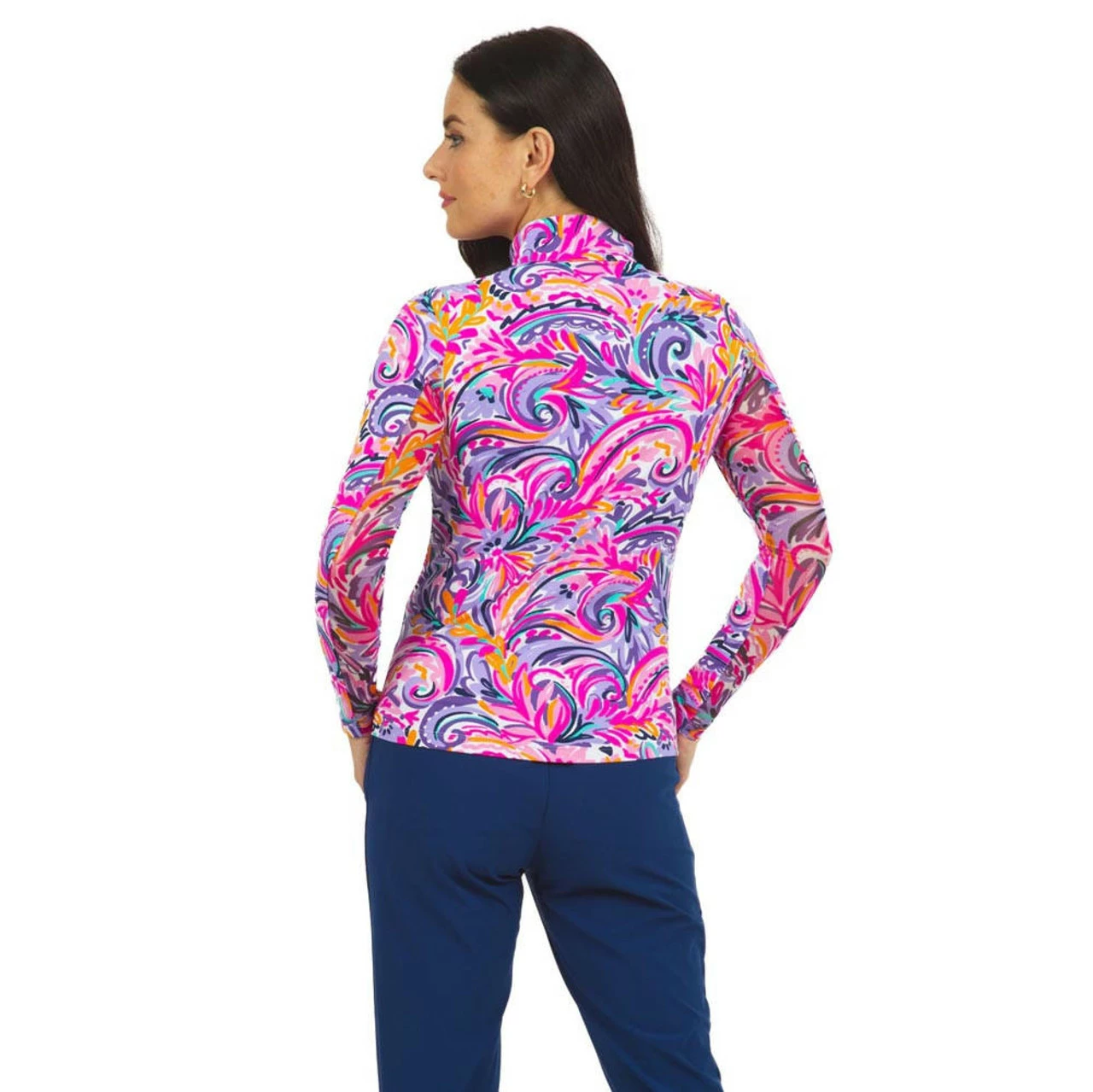 IBKUL Aubrey Print Long Sleeve Mock Neck - Image 2