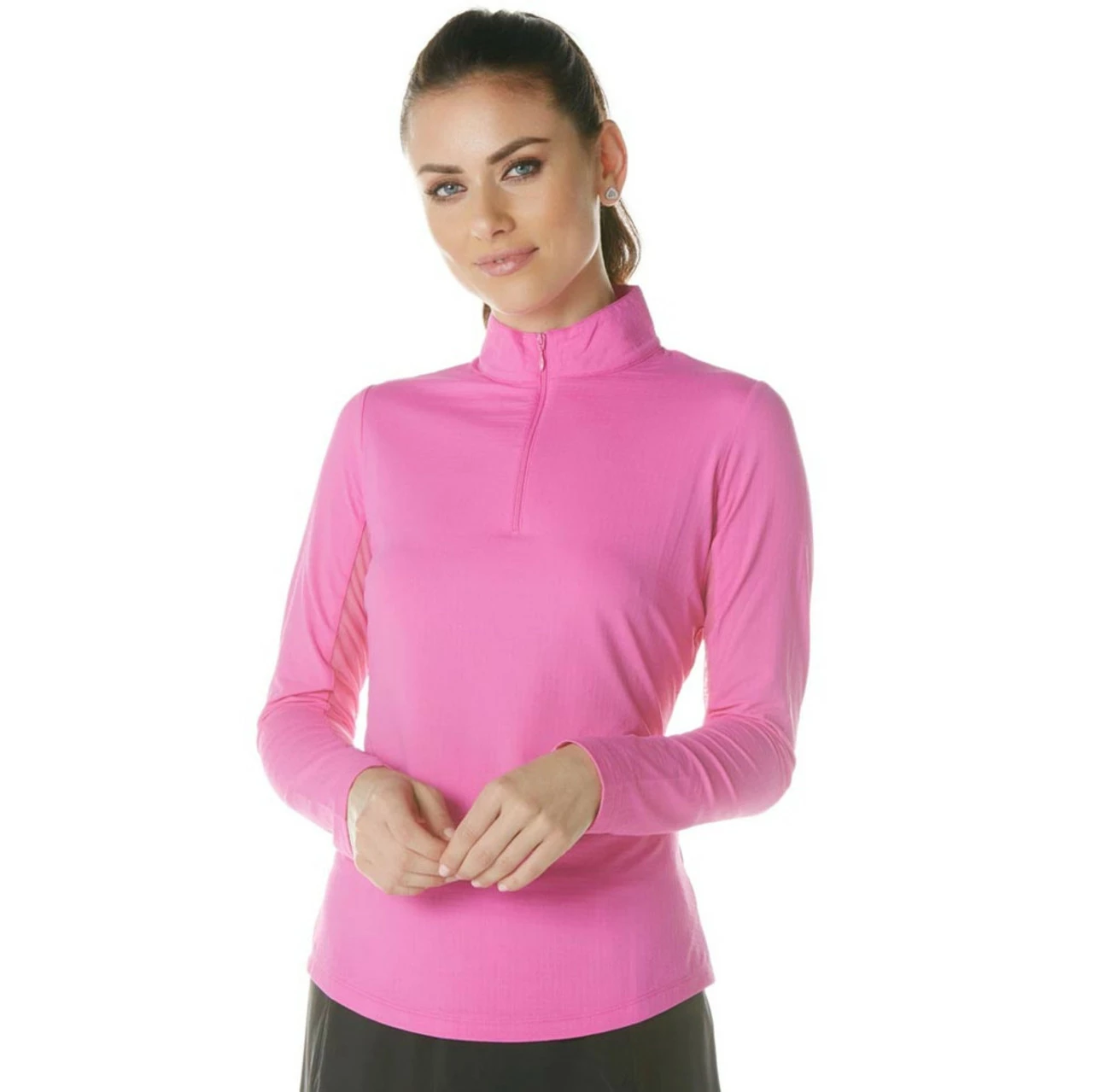 IBKUL Solid Long Sleeve Mock - Image 3