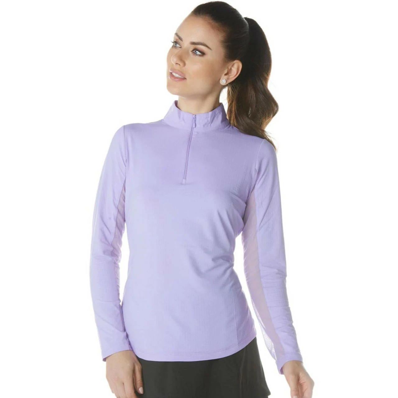 IBKUL Solid Long Sleeve Mock - Image 4